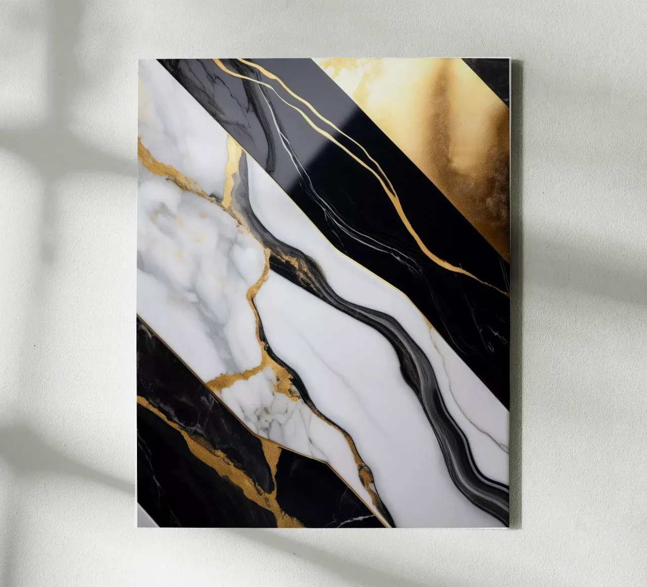 Marble print - Black & White #7 canvas by Hightown Design