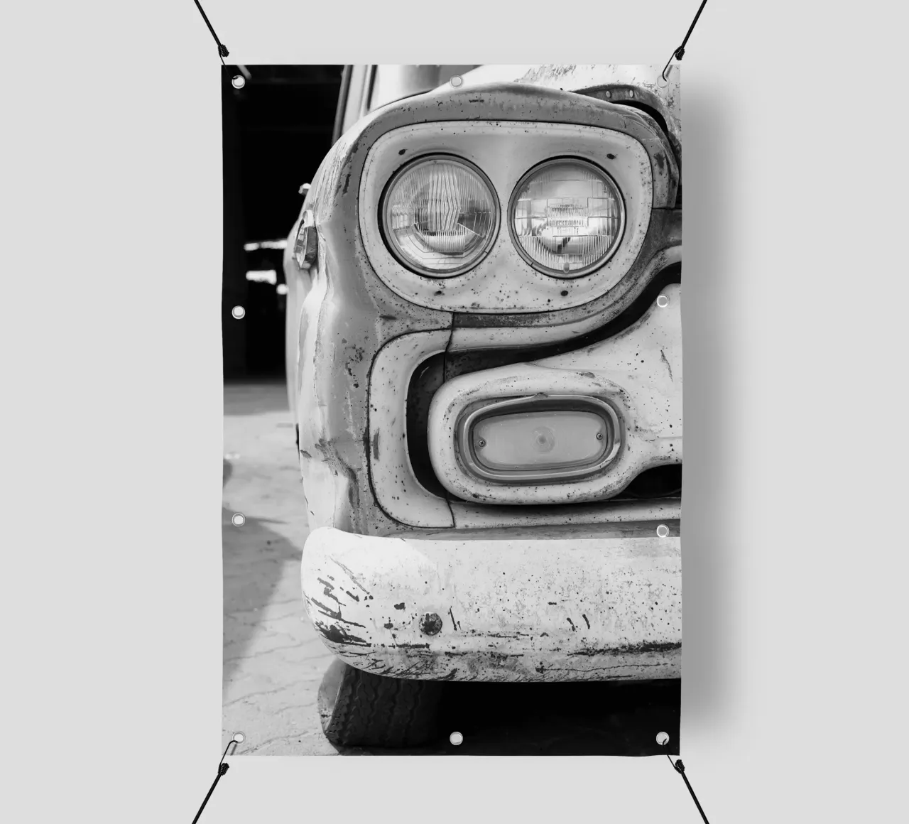 Vecchia auto telo in pvc da blacsteel