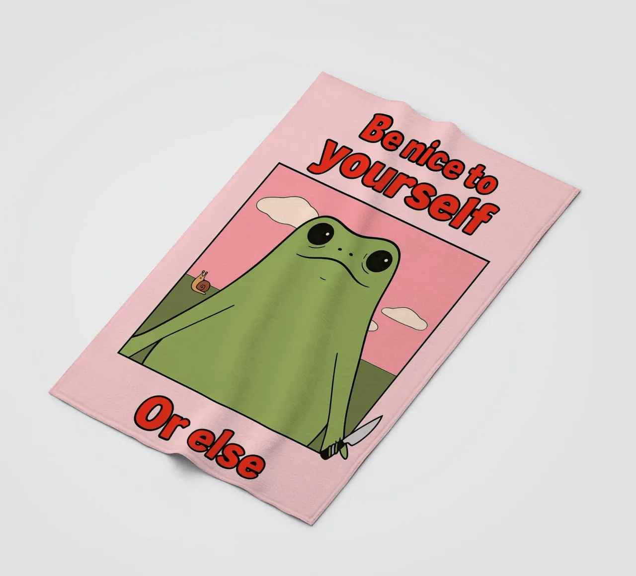 Sei nett zu dir selbst, sonst gibt es einen lustigen Frosch Fleecedecke von Toolee