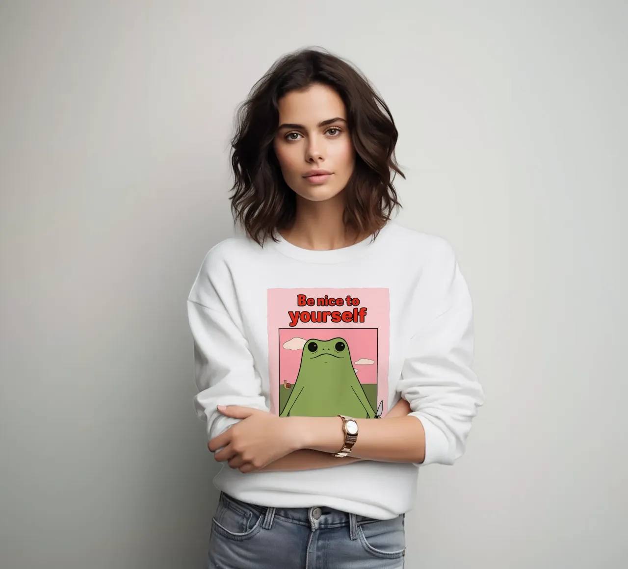 Sei nett zu dir selbst, sonst gibt es einen lustigen Frosch Sweatshirt von Toolee