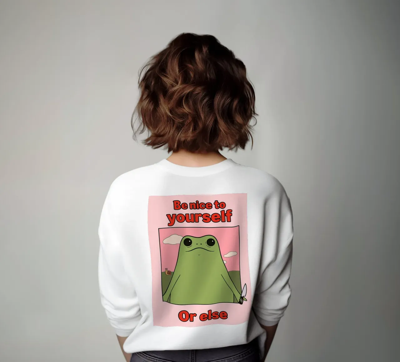 Sei nett zu dir selbst, sonst gibt es einen lustigen Frosch Sweatshirt von Toolee