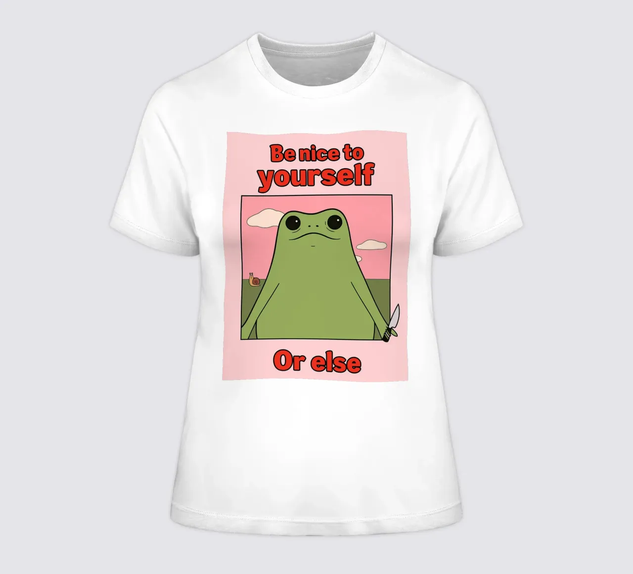 Sei nett zu dir selbst, sonst gibt es einen lustigen Frosch Frauen T-Shirt von Toolee