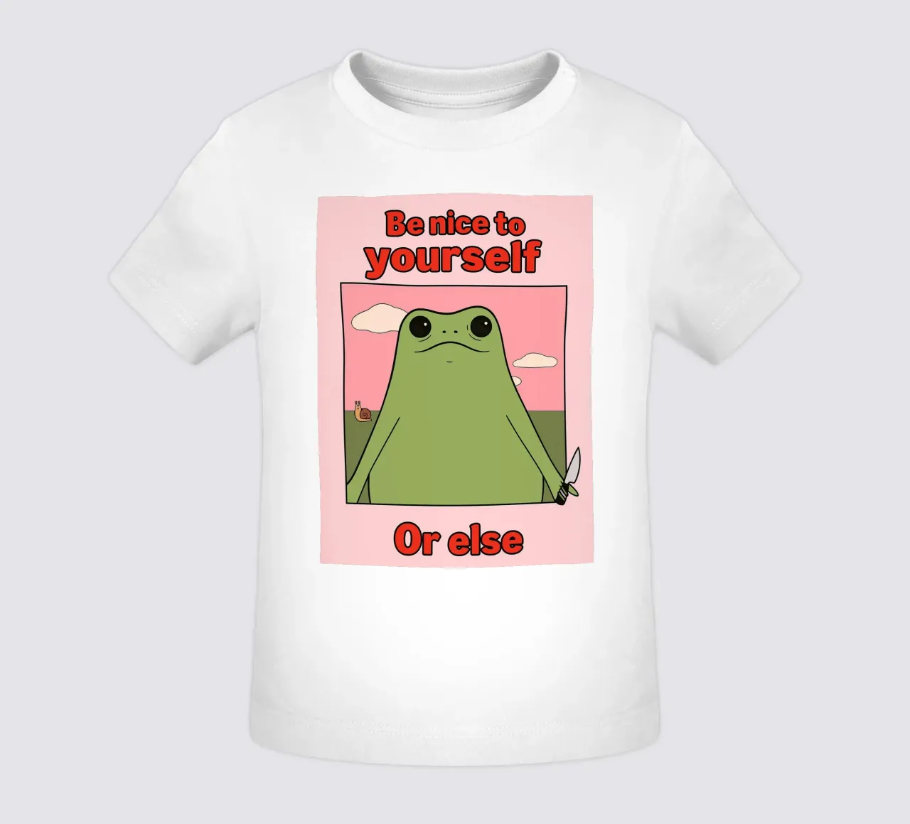 Sei nett zu dir selbst, sonst gibt es einen lustigen Frosch Baby T-Shirt von Toolee