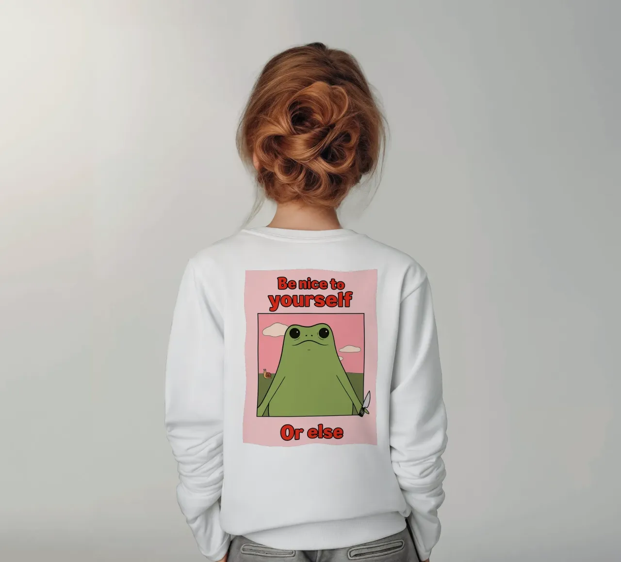 Sei nett zu dir selbst, sonst gibt es einen lustigen Frosch Kinder Sweatshirt von Toolee