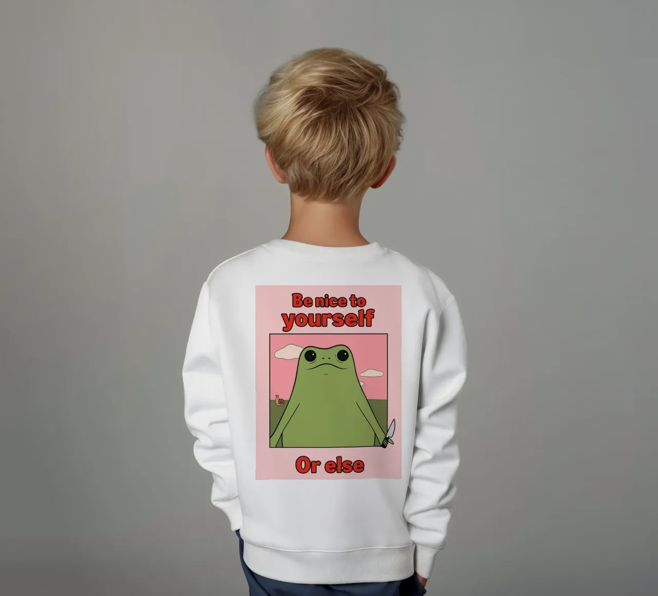 Sei nett zu dir selbst, sonst gibt es einen lustigen Frosch Kinder Sweatshirt von Toolee