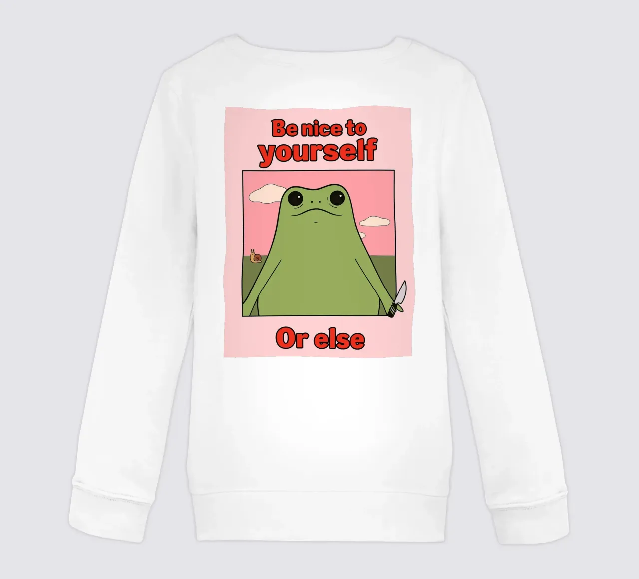Sei nett zu dir selbst, sonst gibt es einen lustigen Frosch Kinder Sweatshirt von Toolee