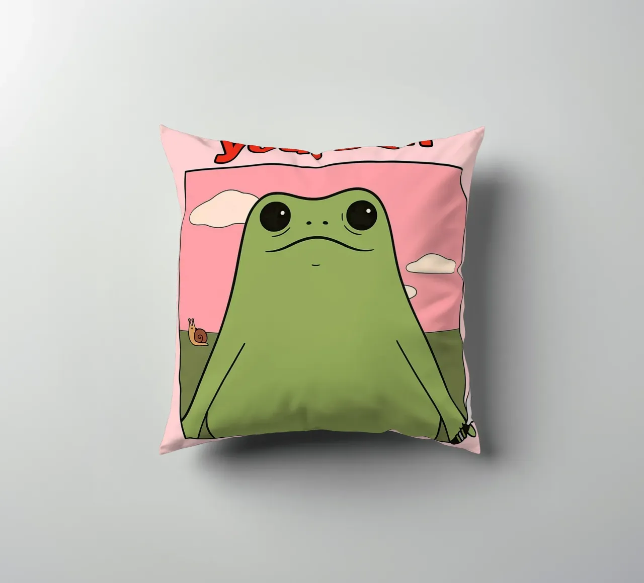 Sei nett zu dir selbst, sonst gibt es einen lustigen Frosch Kissen von Toolee