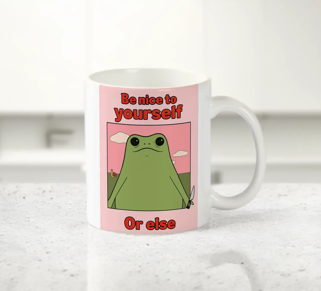 Sei nett zu dir selbst, sonst gibt es einen lustigen Frosch Keramik Tasse von Toolee