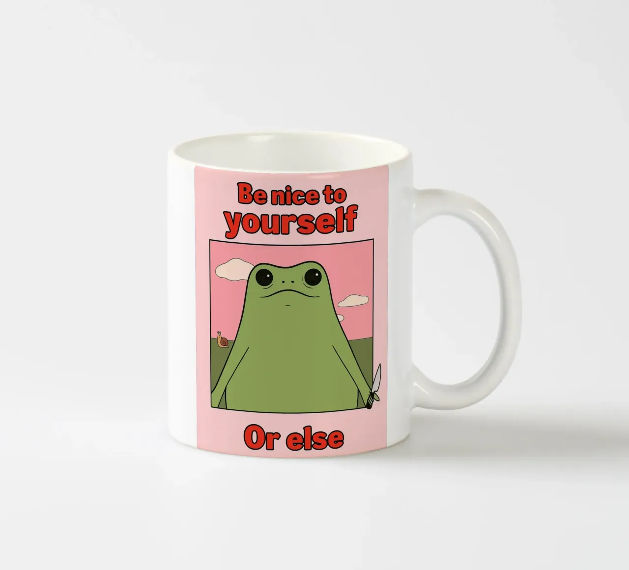 Sei nett zu dir selbst, sonst gibt es einen lustigen Frosch Keramik Tasse von Toolee