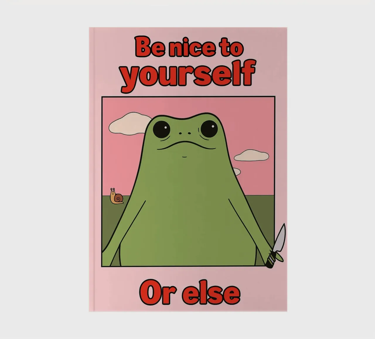 Soyez gentils avec vous-mêmes, sinon, c'est une drôle de grenouille. carnet de notes de Toolee