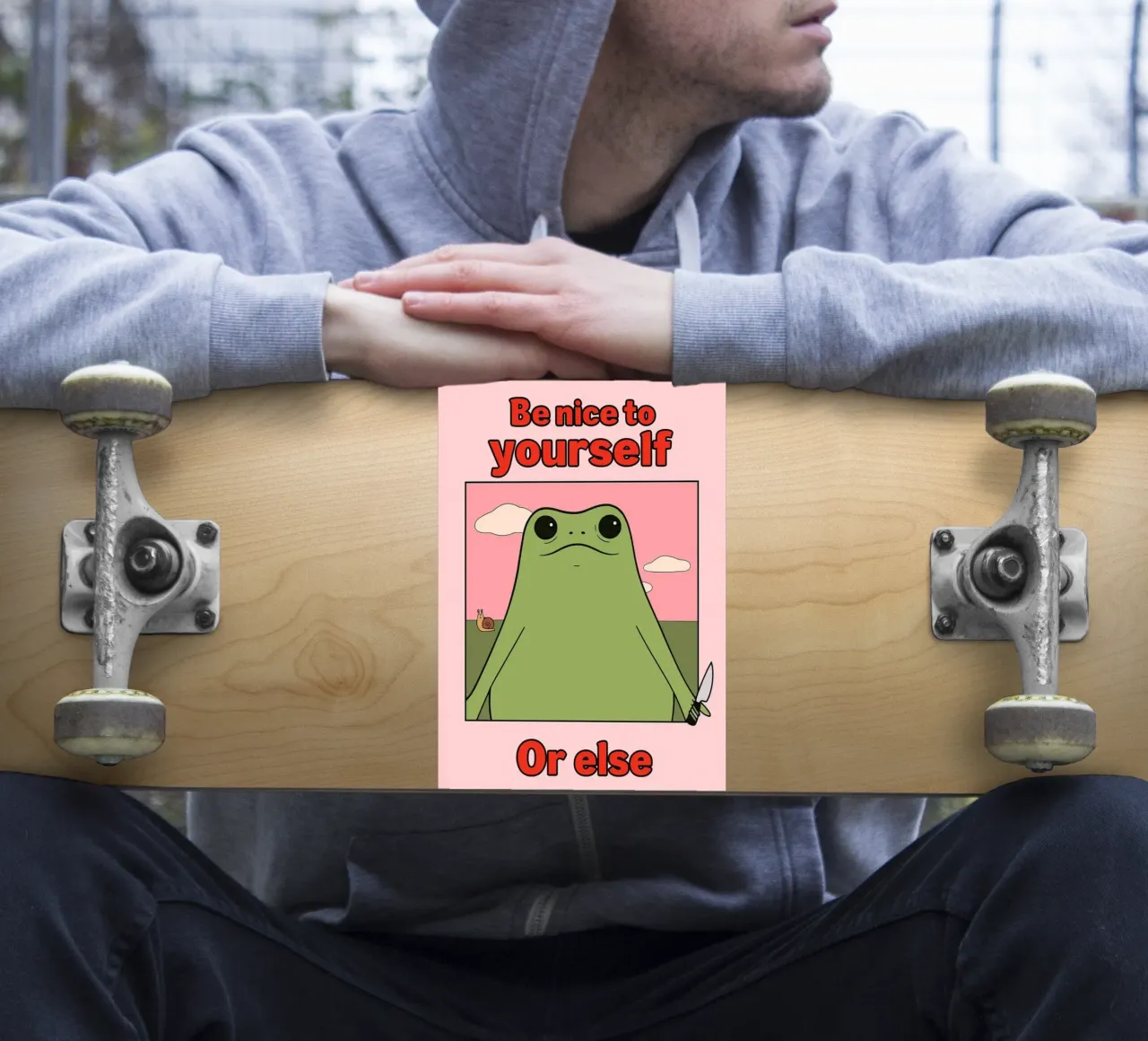 Sei nett zu dir selbst, sonst gibt es einen lustigen Frosch Sticker von Toolee