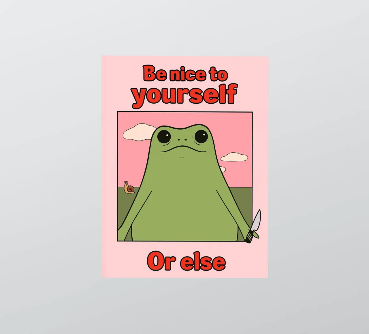 Sei nett zu dir selbst, sonst gibt es einen lustigen Frosch Sticker von Toolee