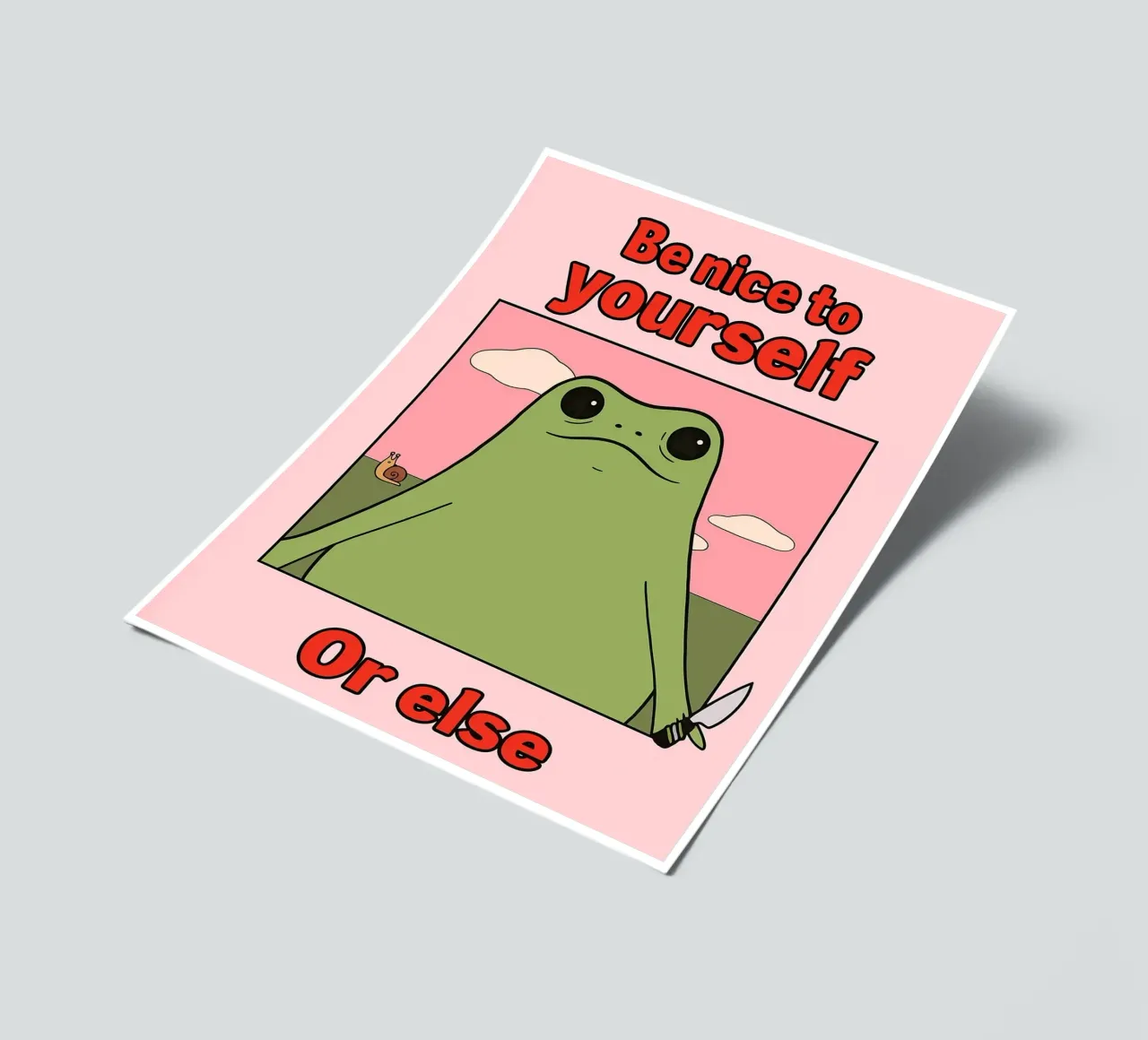 Sei nett zu dir selbst, sonst gibt es einen lustigen Frosch Stickerbogen von Toolee