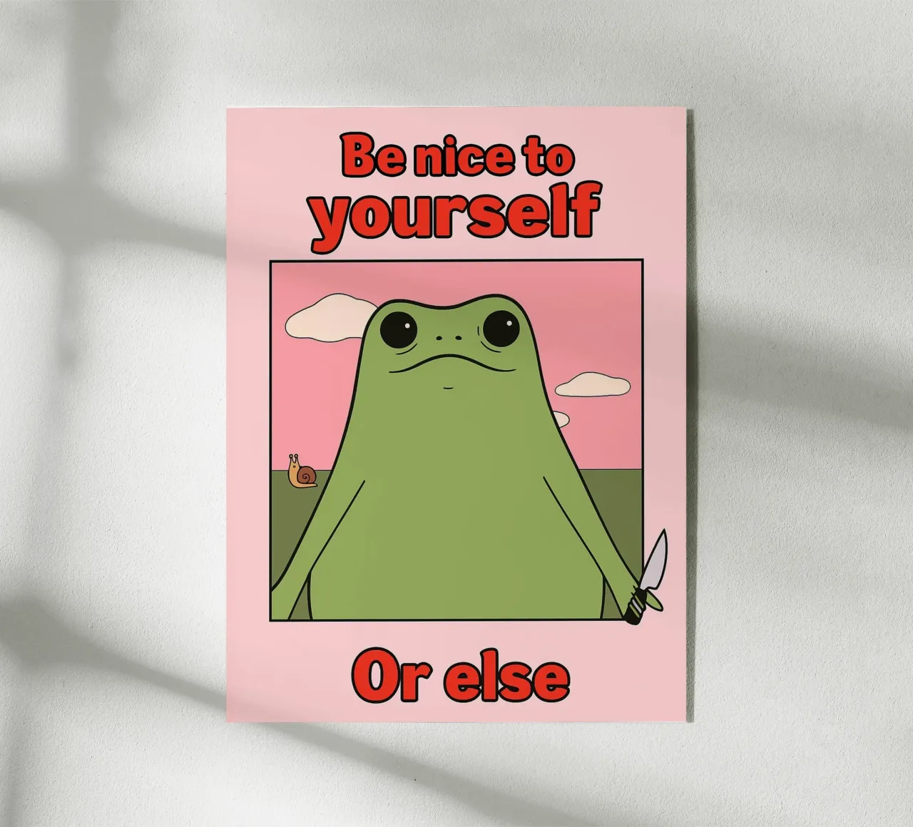 Sei nett zu dir selbst, sonst gibt es einen lustigen Frosch Acryl-Glas von Toolee