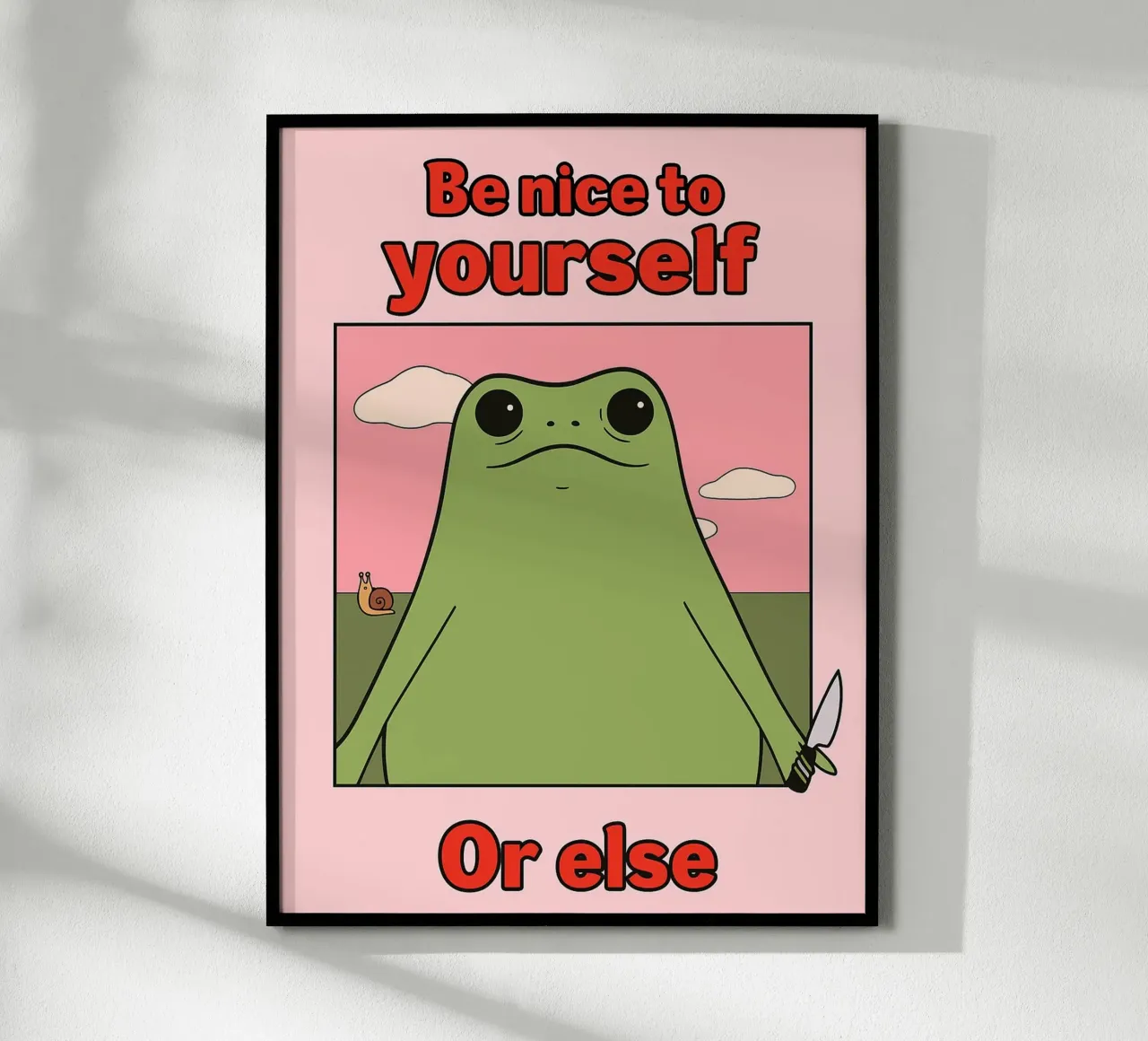 Sei nett zu dir selbst, sonst gibt es einen lustigen Frosch Hahnemühle von Toolee