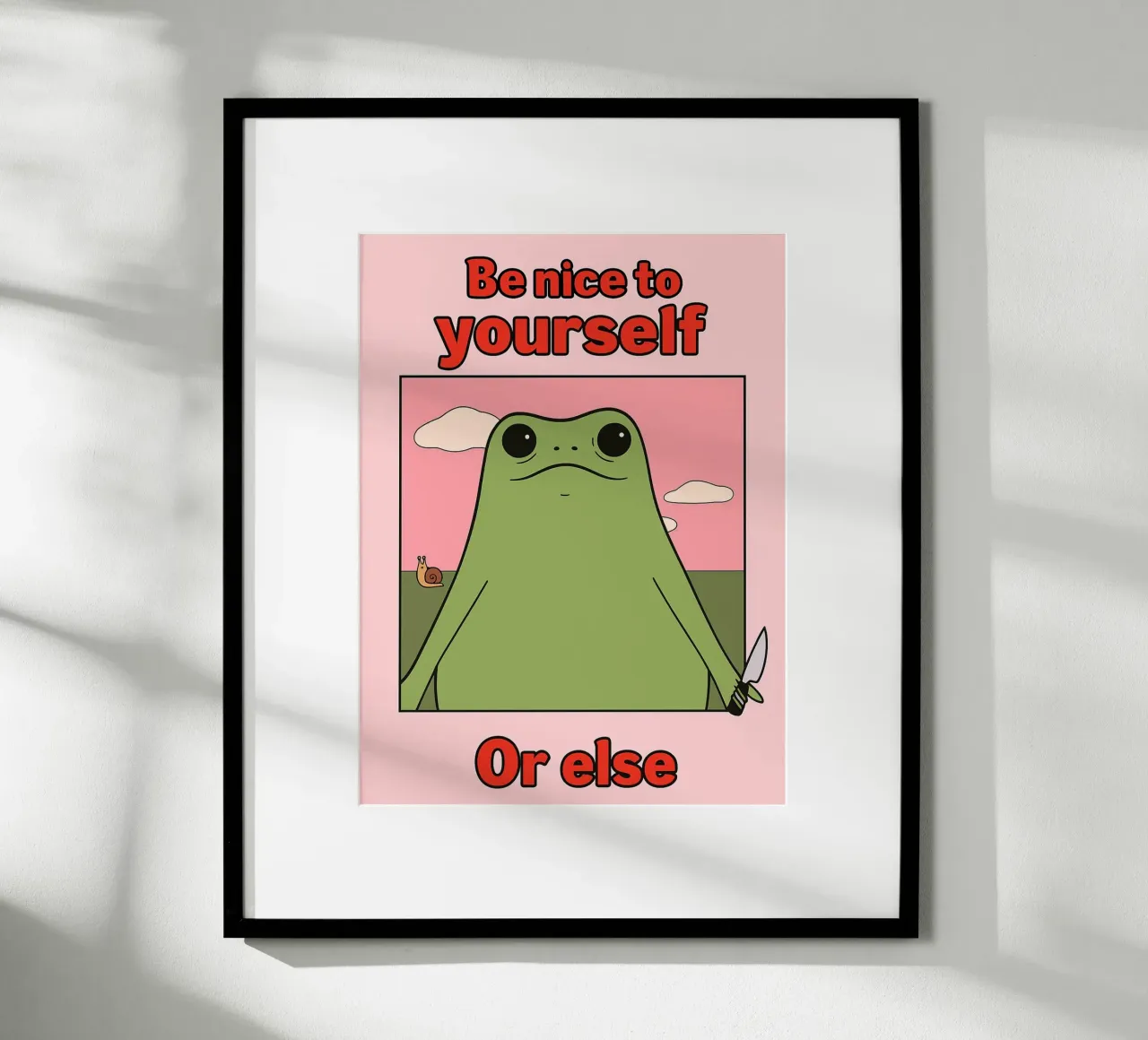Sei nett zu dir selbst, sonst gibt es einen lustigen Frosch Hahnemühle von Toolee