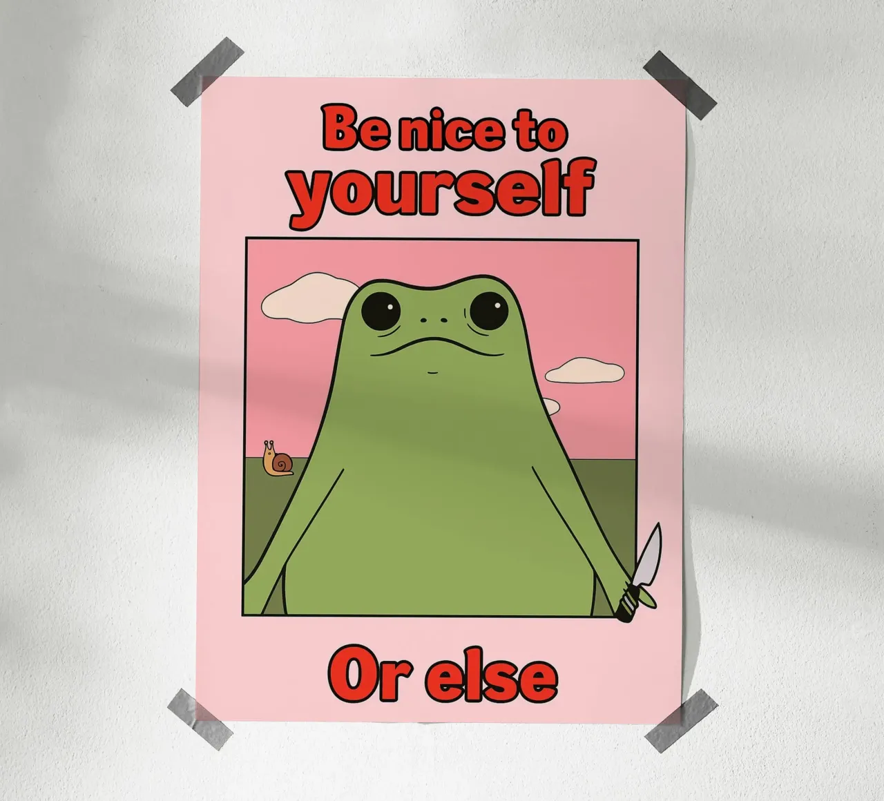 Sei nett zu dir selbst, sonst gibt es einen lustigen Frosch Hahnemühle von Toolee