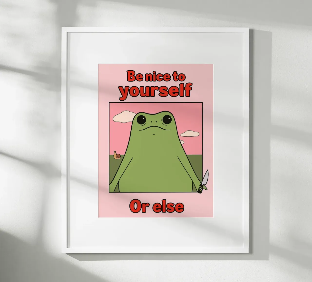 Sei nett zu dir selbst, sonst gibt es einen lustigen Frosch Hahnemühle von Toolee