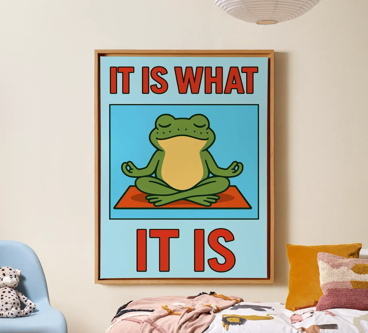 it is whaat it is funny frog canvas by Toolee