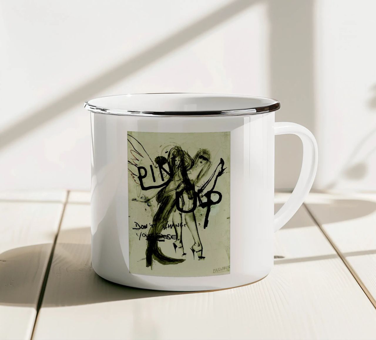 Pin Up tazza in smalto da Sandrine Pagnoux