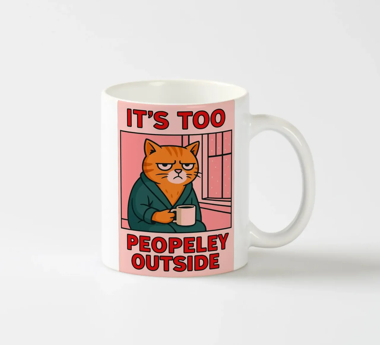 il suo a peopeley fuori gatto divertente tazza in ceramica da Toolee
