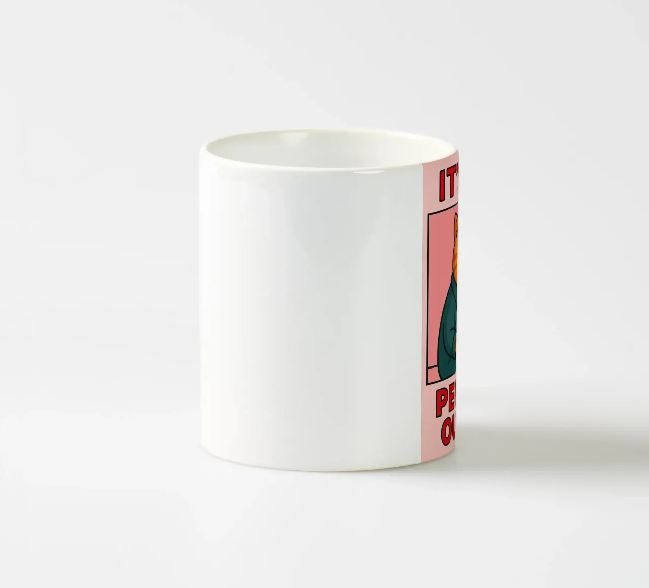 il suo a peopeley fuori gatto divertente tazza in ceramica da Toolee