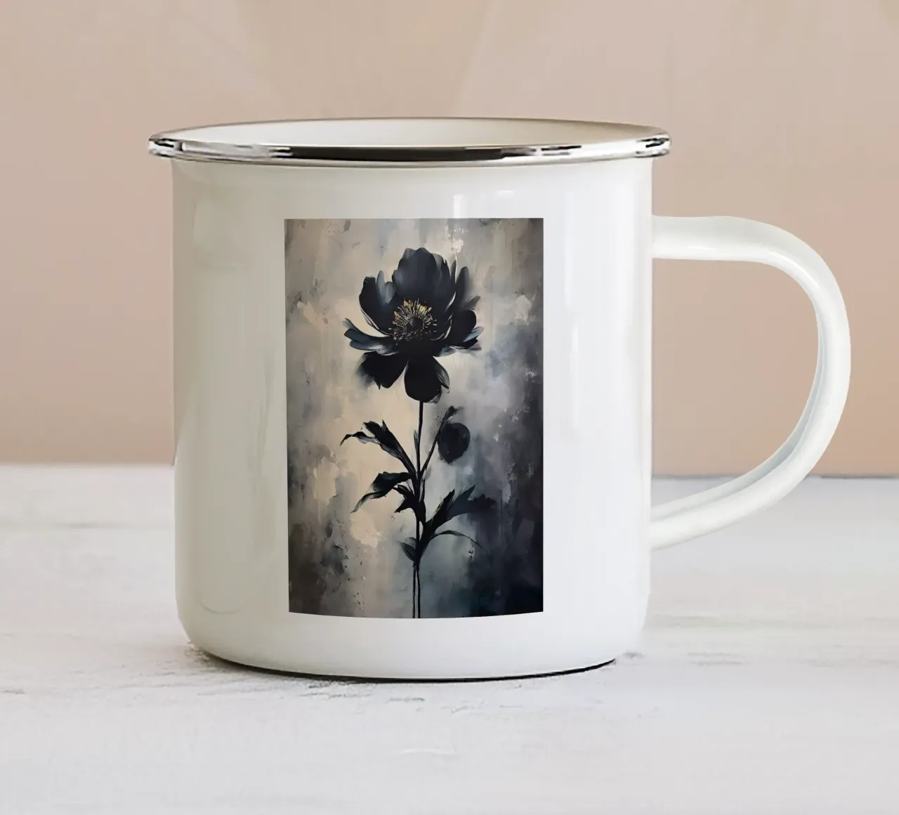Solitaire elegantie emaille mok van Artistic-shop