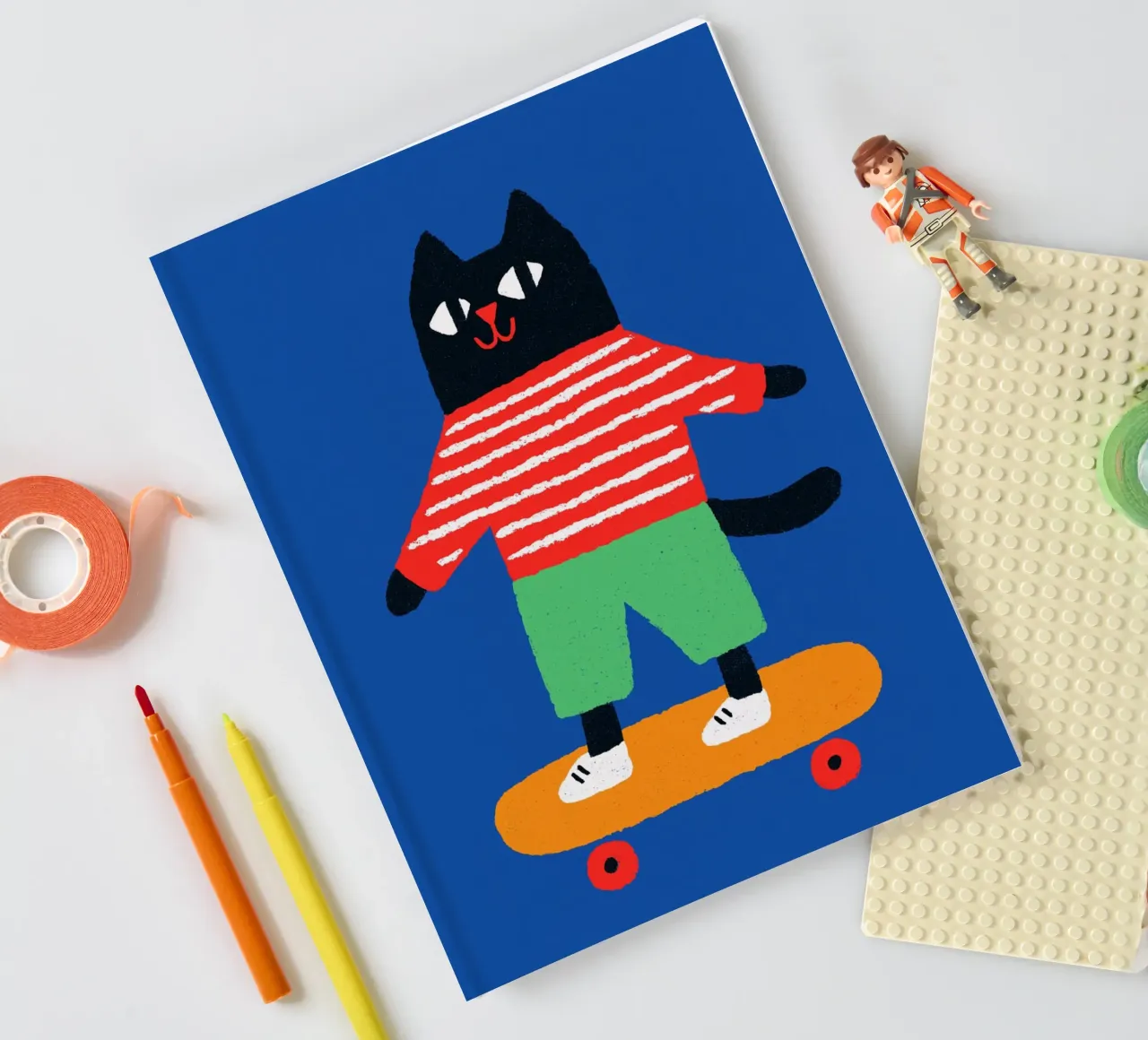 Skating Cat notebook by treechild