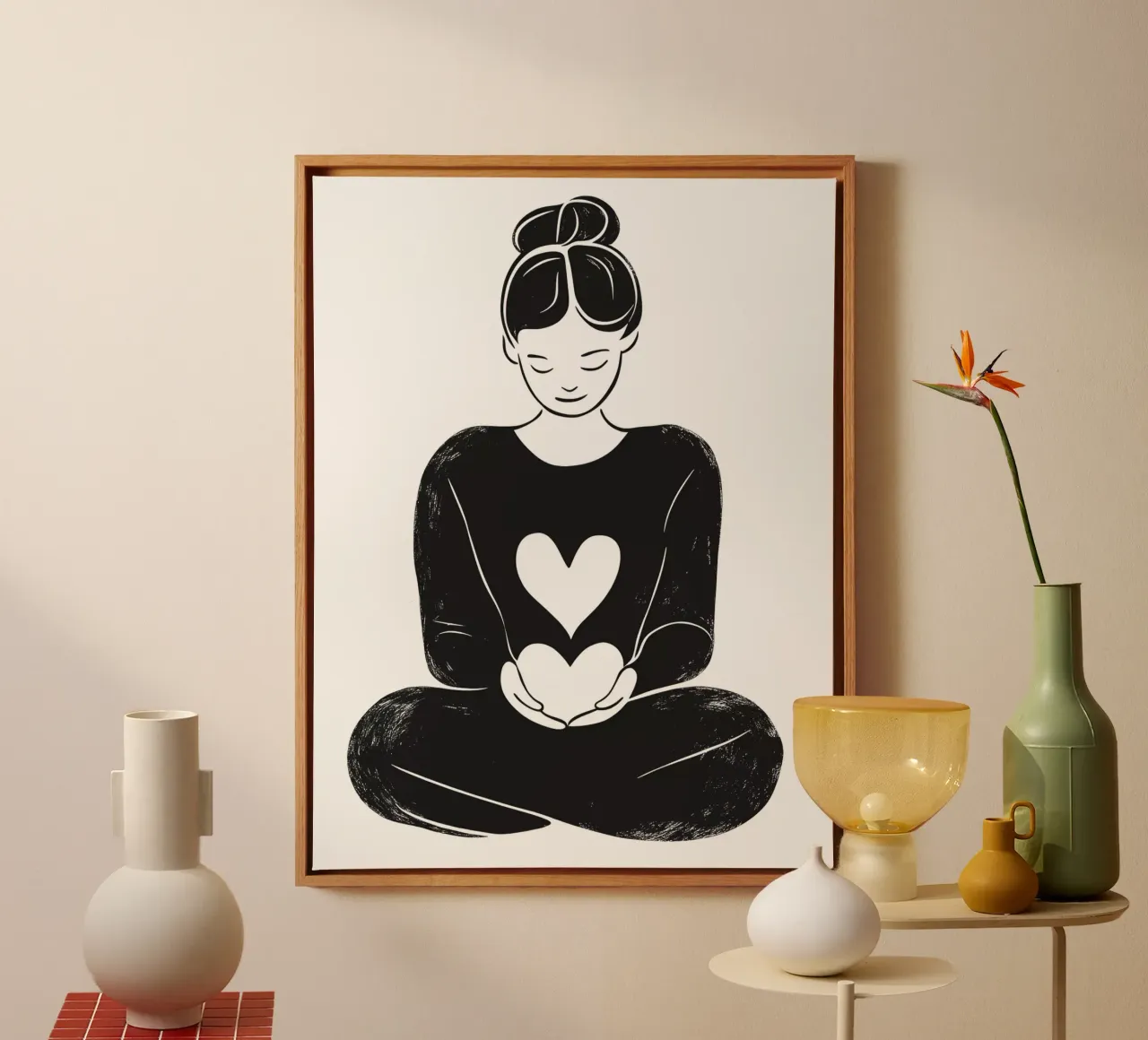 Amore - Il tuo è tutto il mio cuore tela con Cornice a cassetta da Autofocus