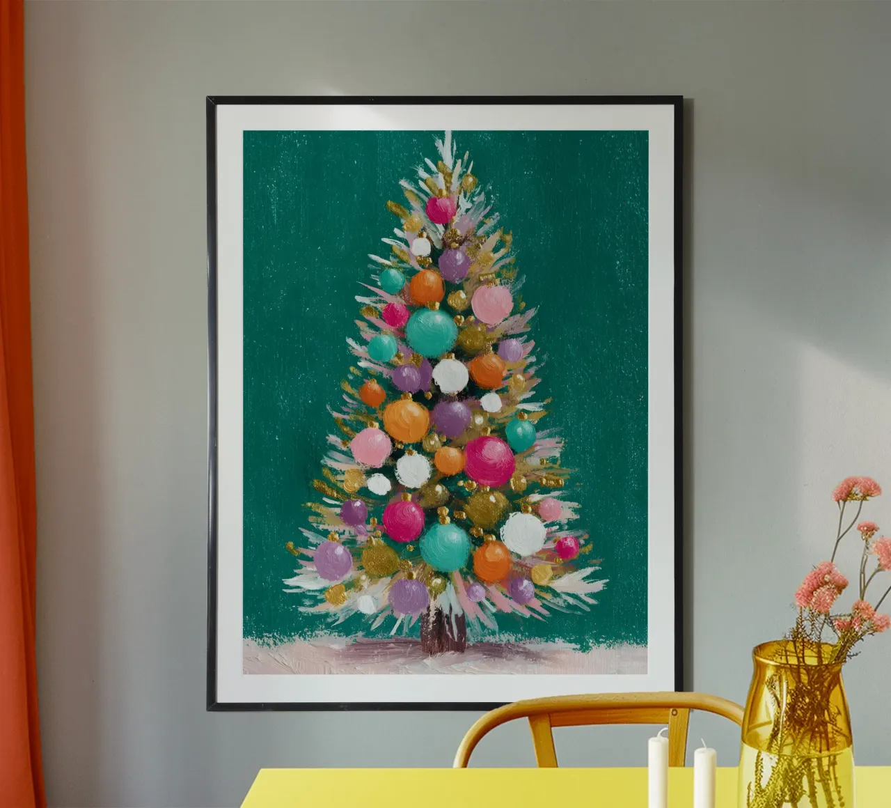 Emerald Glow Tree carta hahnemühle da velvetwinterstudio