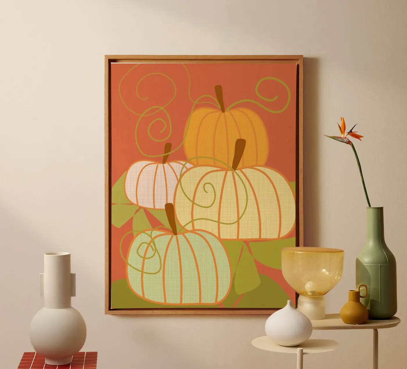 Pumpkins canvas van MirimoDesign