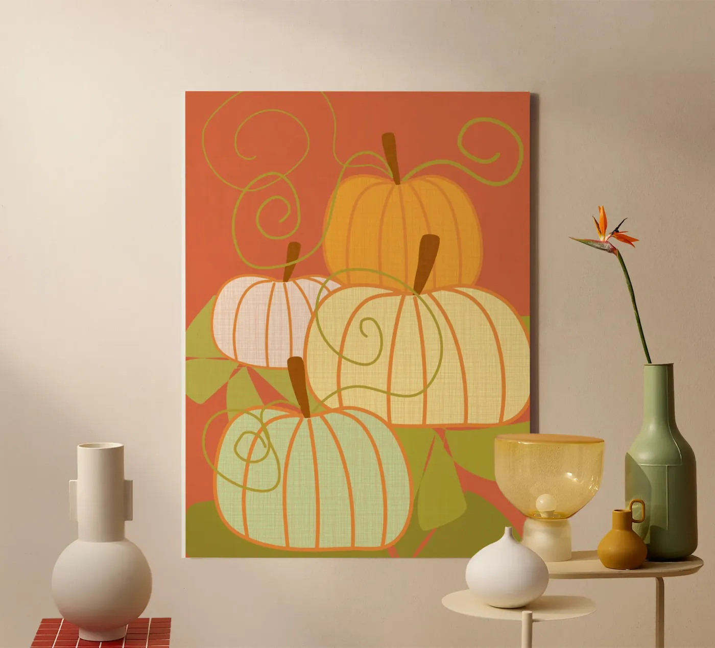 Pumpkins canvas van MirimoDesign