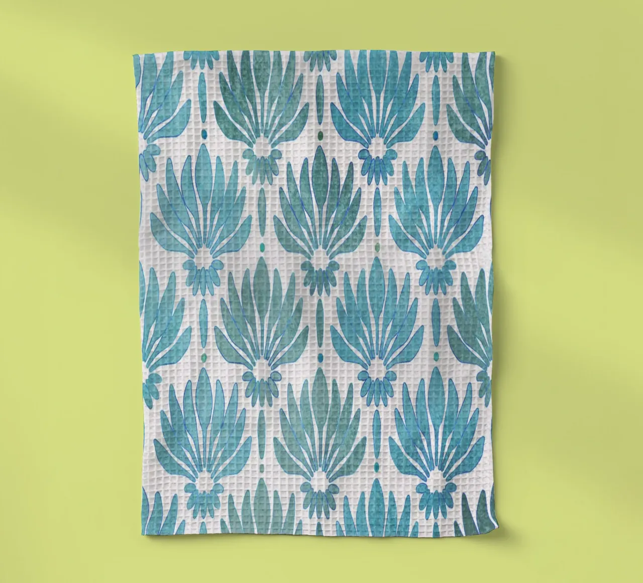Motif lys, moderne en bleu et turquoise torchon de CalliLetters