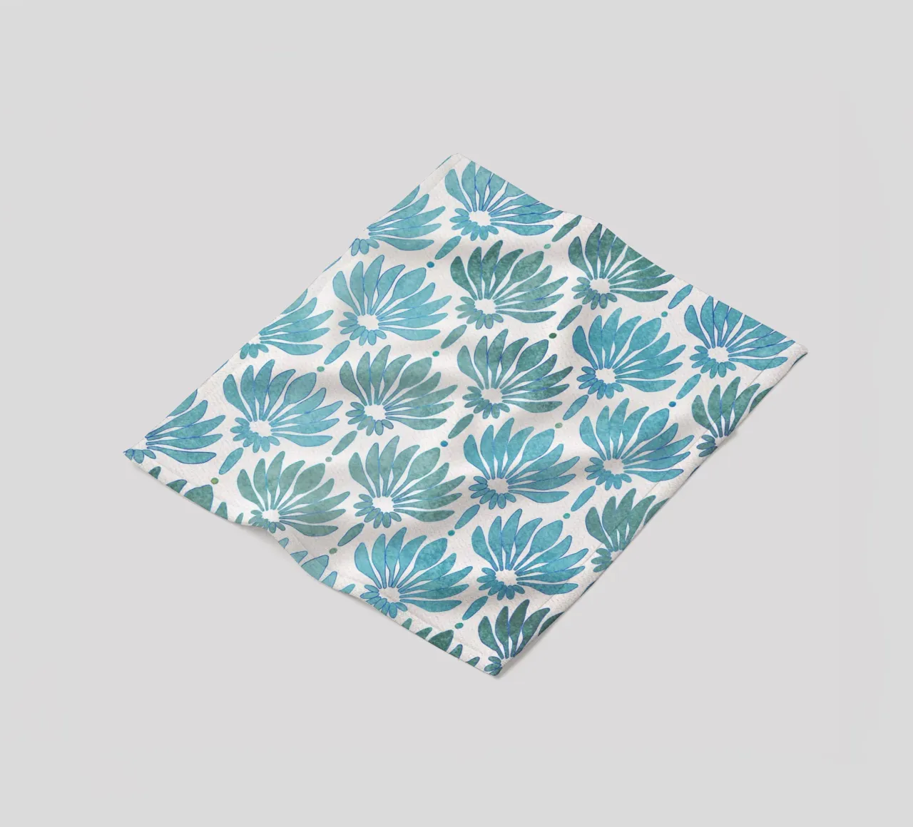 Lilies pattern, modern in blue and turquoise fleece blanket by CalliLetters