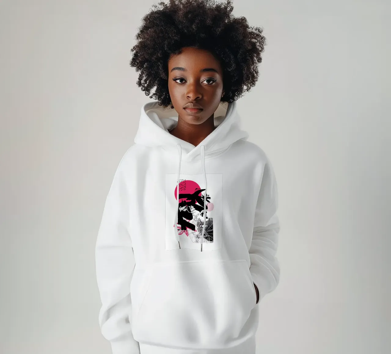 Cosa c'è lassù? felpa con cappuccio da Kim Hubball Studio