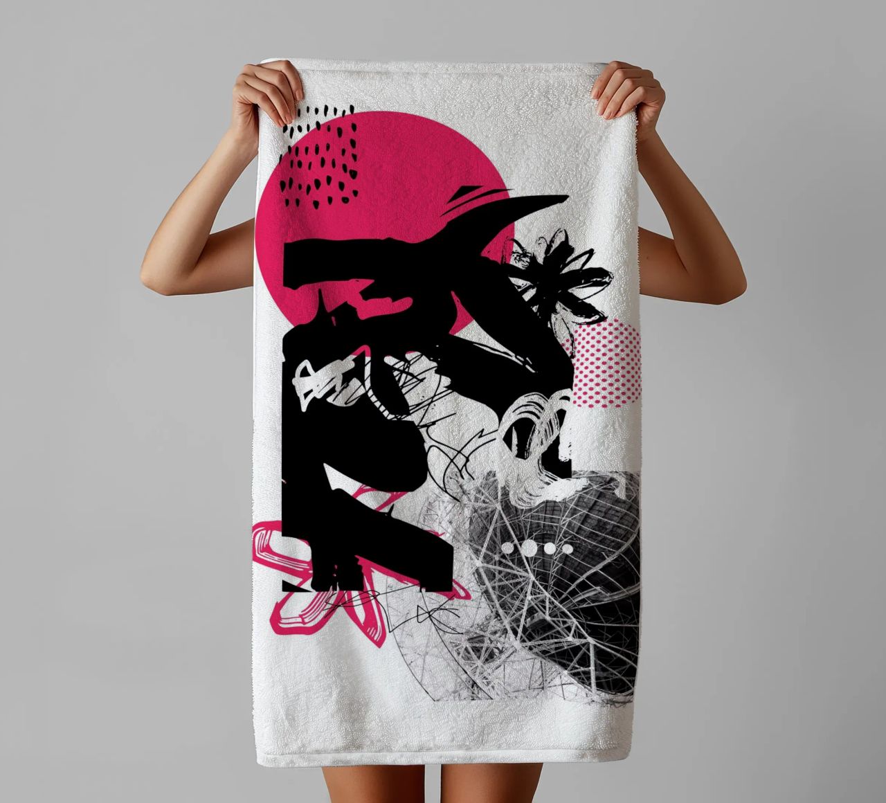 Cosa c'è lassù? asciugamano da bagno da Kim Hubball Studio