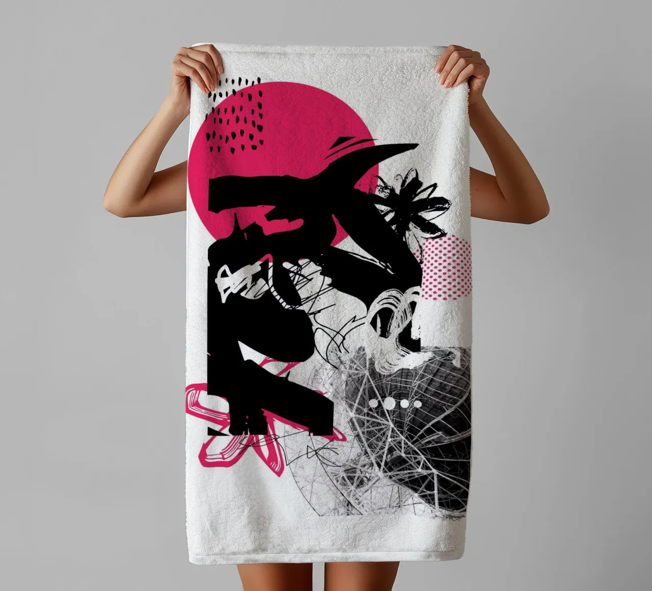 What is Up There? towel by Kim Hubball Studio