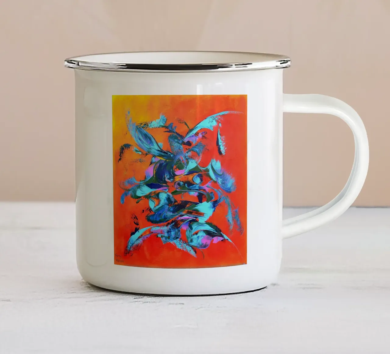 VITA IN BLU. tazza in smalto da Little treasures for your home