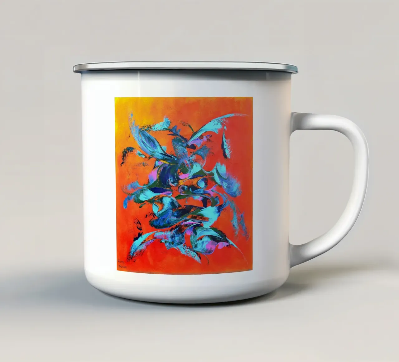 VITA IN BLU. tazza in smalto da Little treasures for your home