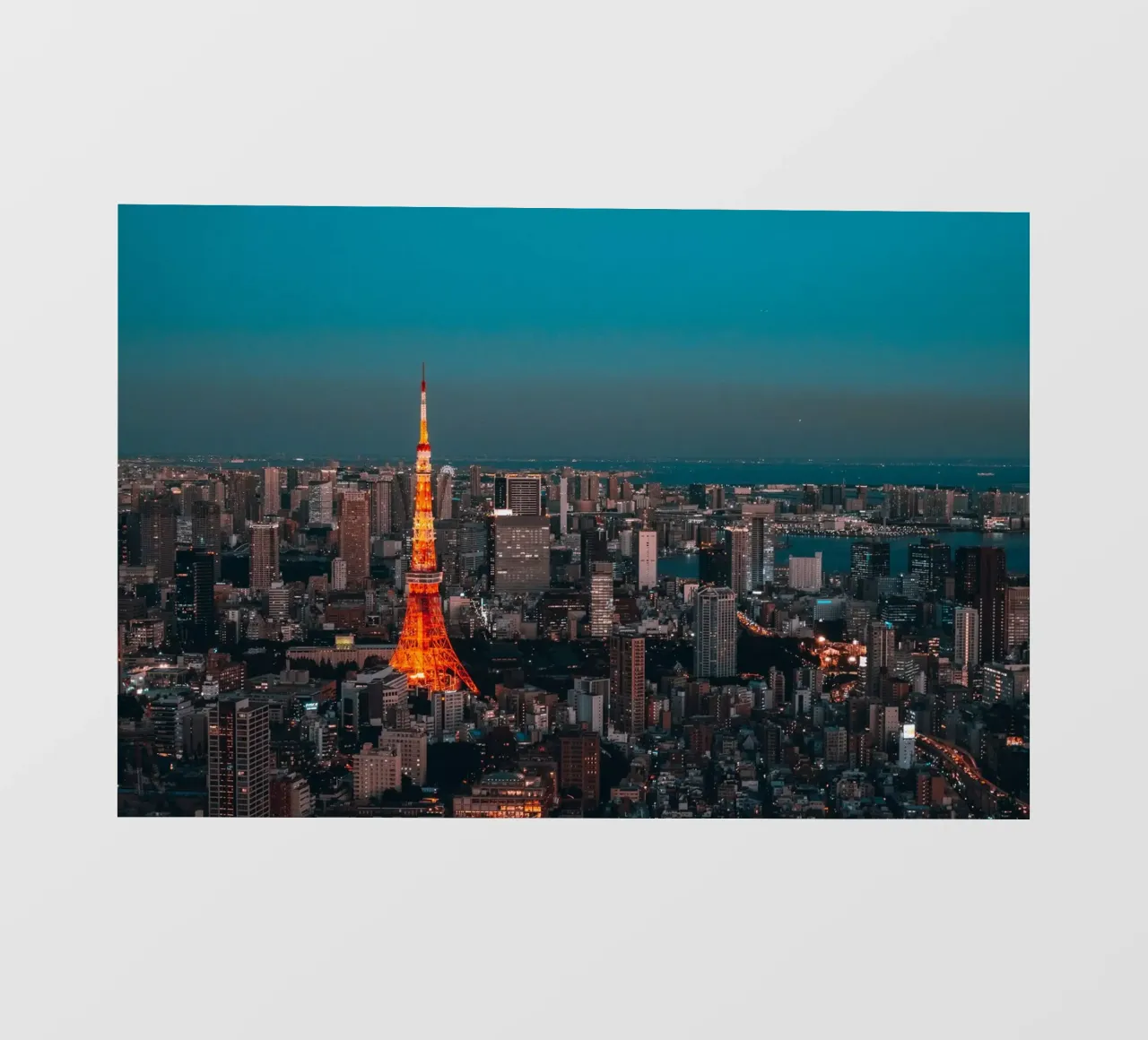 Torre di Tokyo vista di notte, Giappone telo in pvc da Marcel Bisig