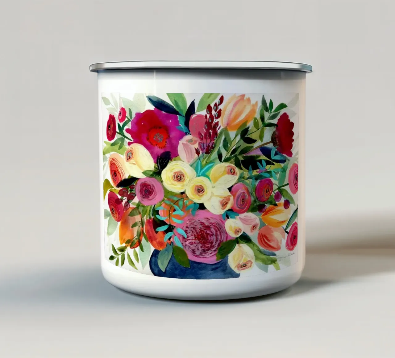 Gioia mattutina tazza in smalto da Suzanne Allard