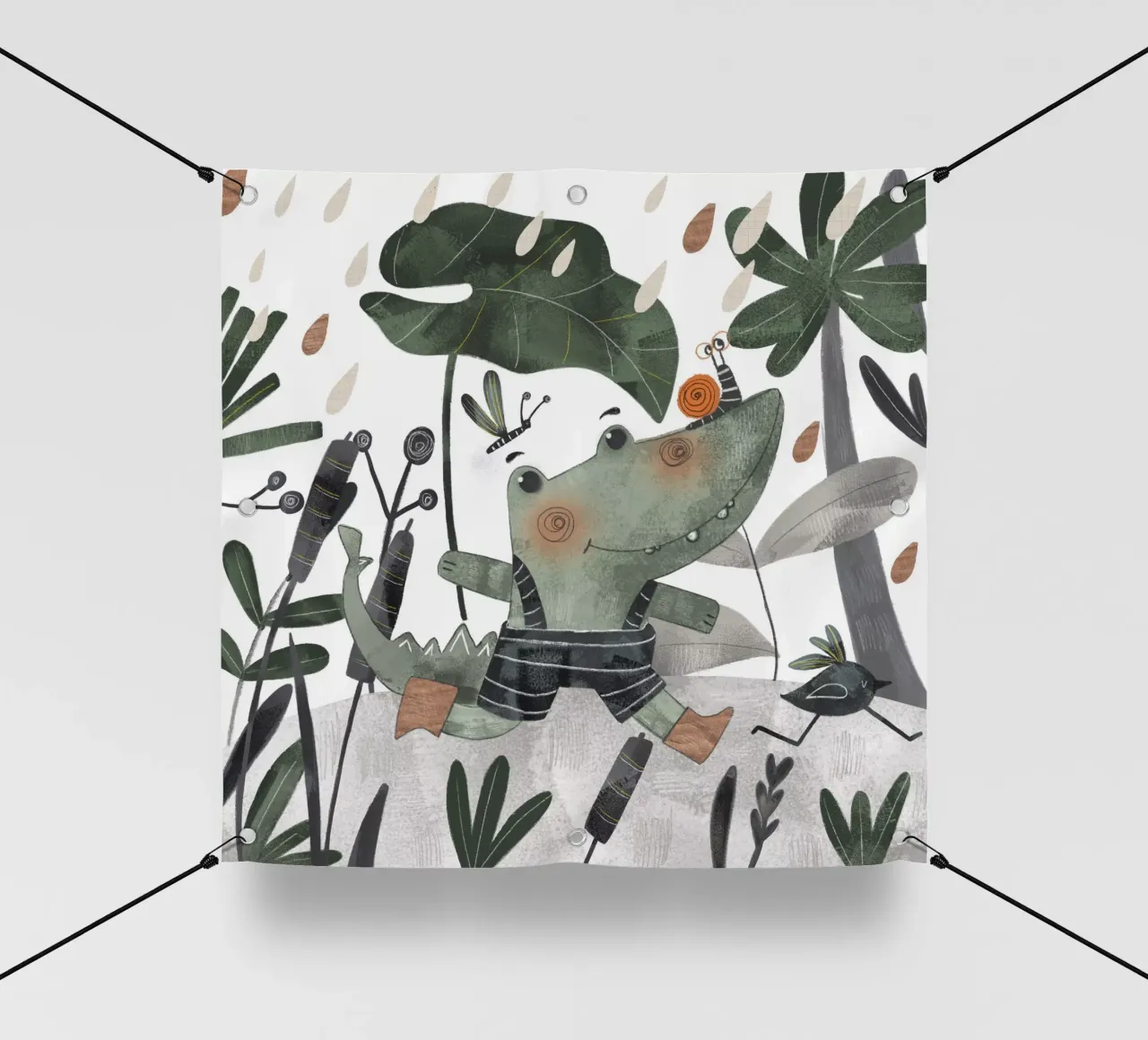 Nelli Suneli - Coccodrillo felice telo in pvc da The Artcircle