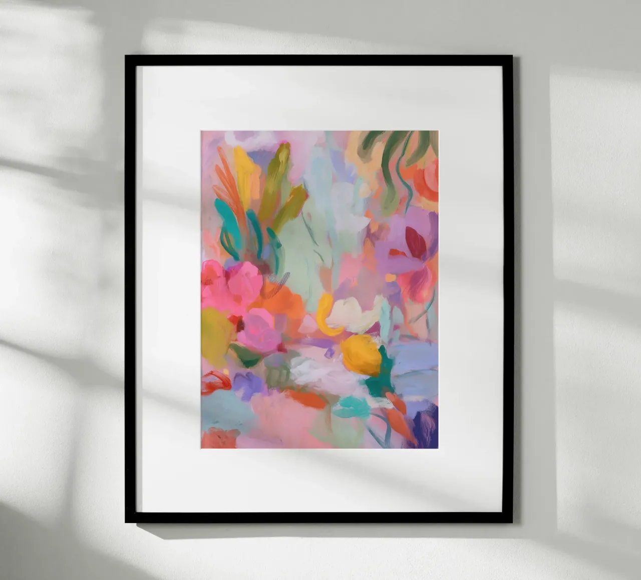 Abstracte symfonie van kleuren, roze hahnemühle van Carina Pop & Pastell