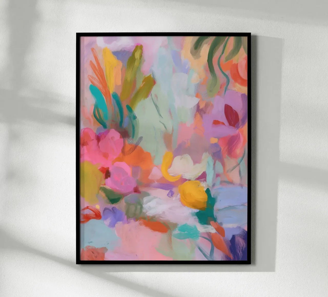 Abstracte symfonie van kleuren, roze hahnemühle van Carina Pop & Pastell