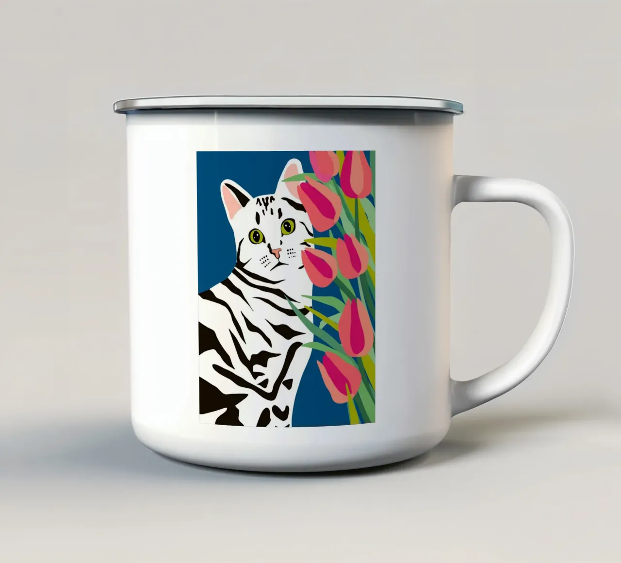 Il gatto posatore tazza in smalto da 83oranges