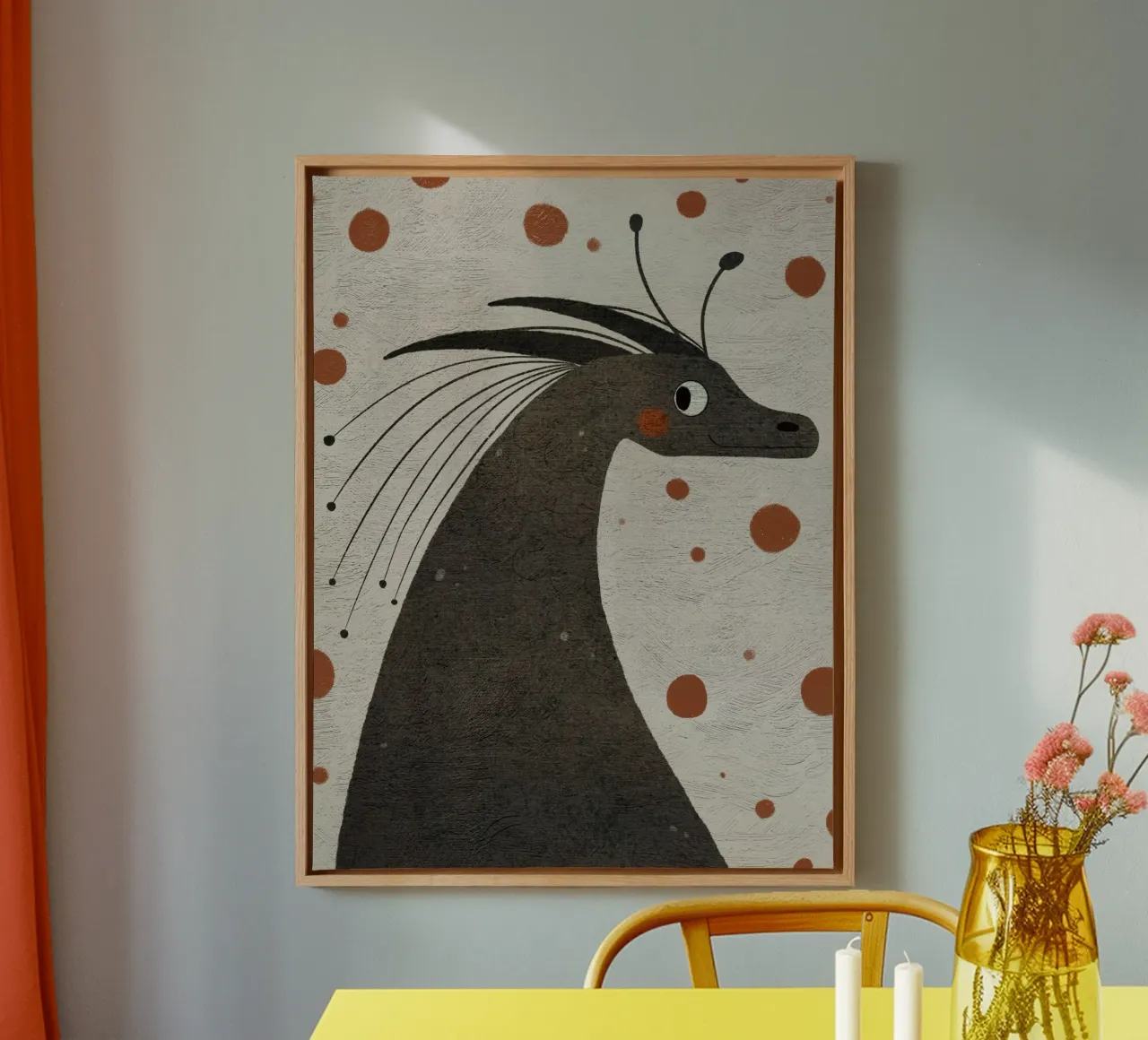 Nelli Suneli - Vriendelijke draak canvas met Baklijst van The Artcircle