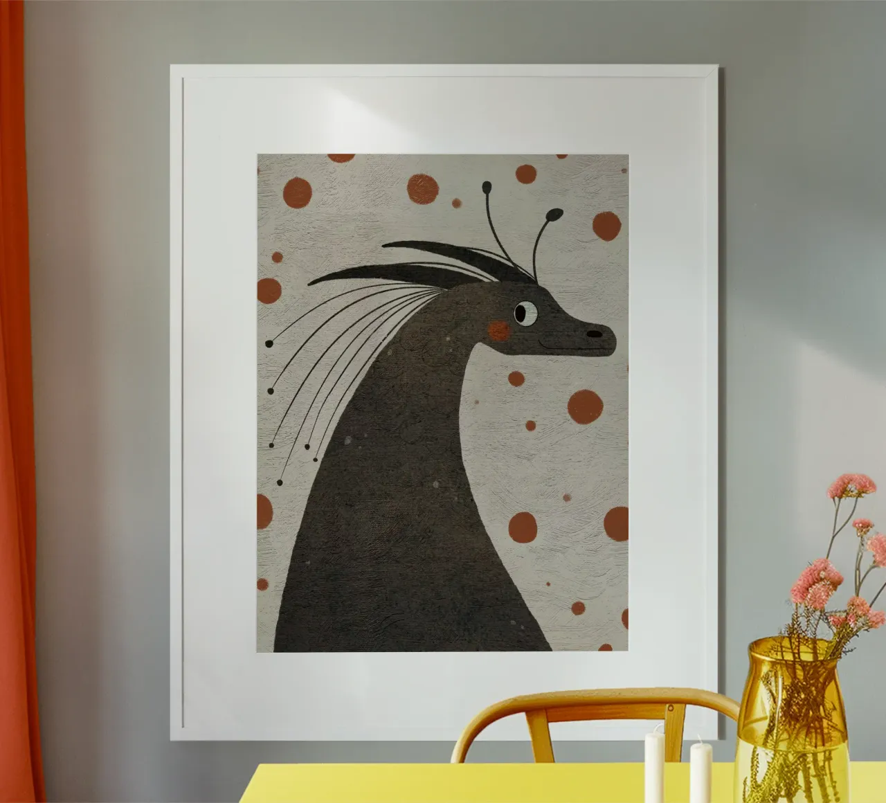 Nelli Suneli - Drago amico poster con telaio in alluminio da The Artcircle