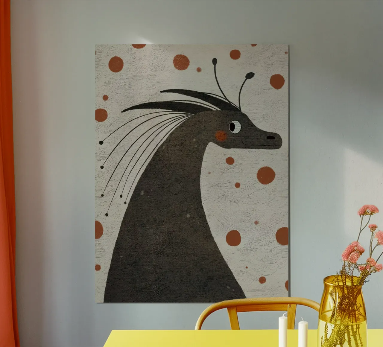 Nelli Suneli - Drago amico poster con telaio in alluminio da The Artcircle
