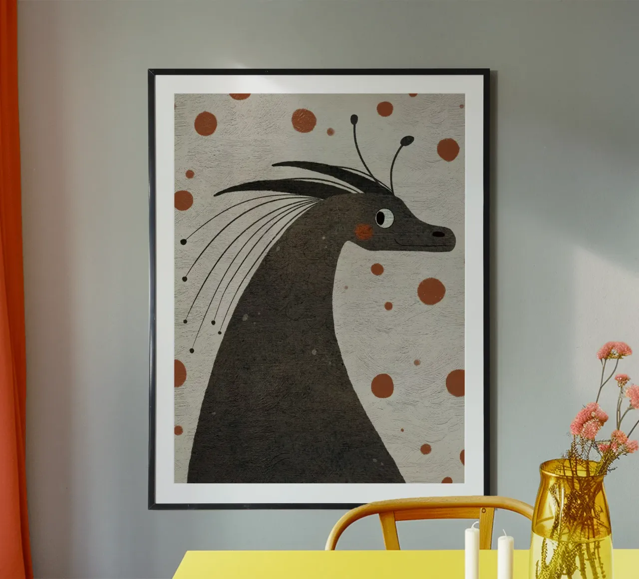Nelli Suneli - Drago amico poster con telaio in alluminio da The Artcircle
