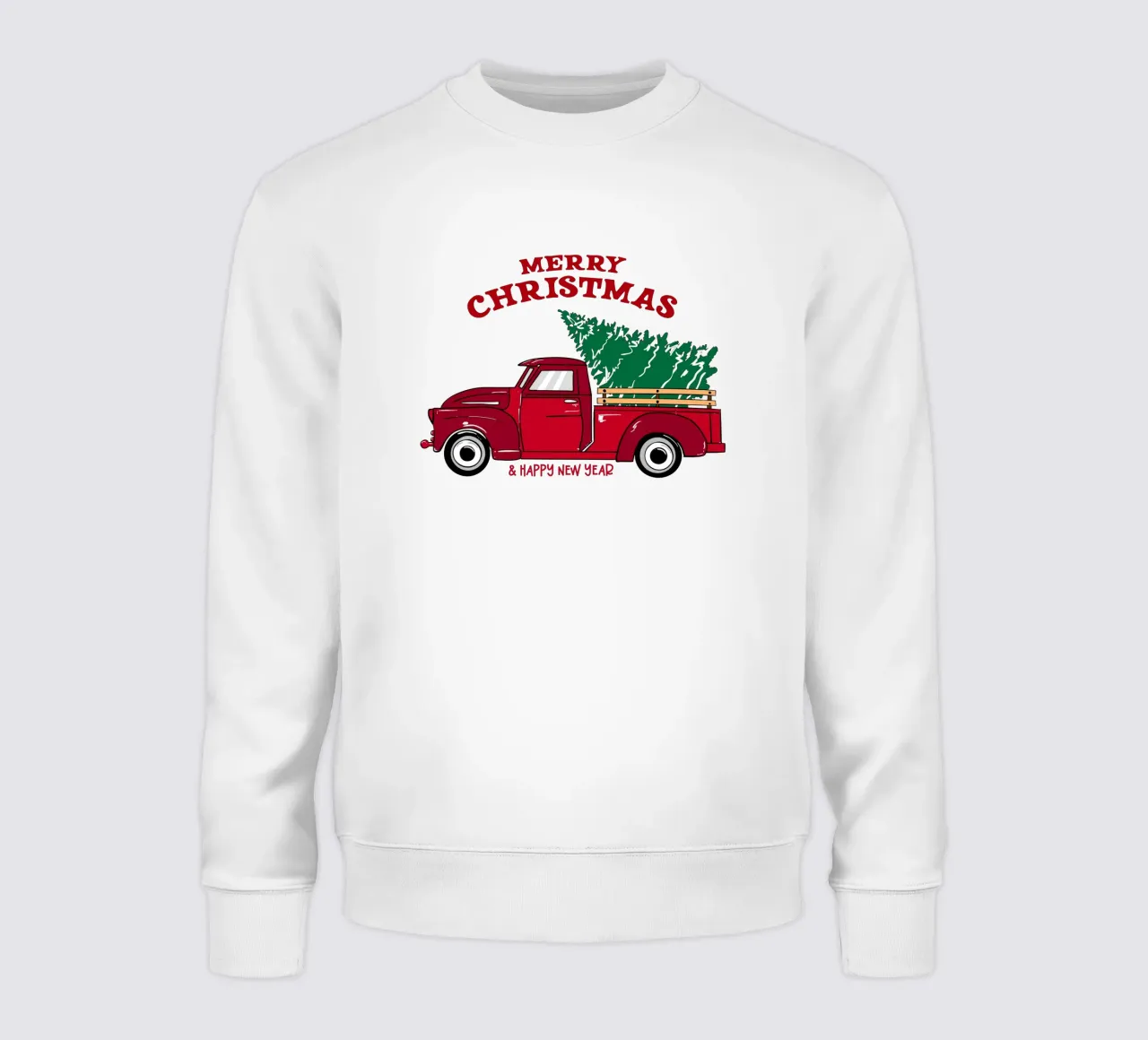 Buon Natale Camion rosso con albero Illustrazione d'epoca felpa da EDMPROJECT